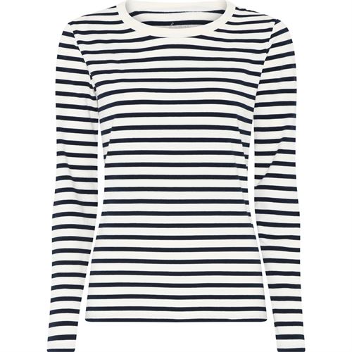 FRAU TOP, LUCCA COTTON LS TOP, DARK NAVY STRIPE